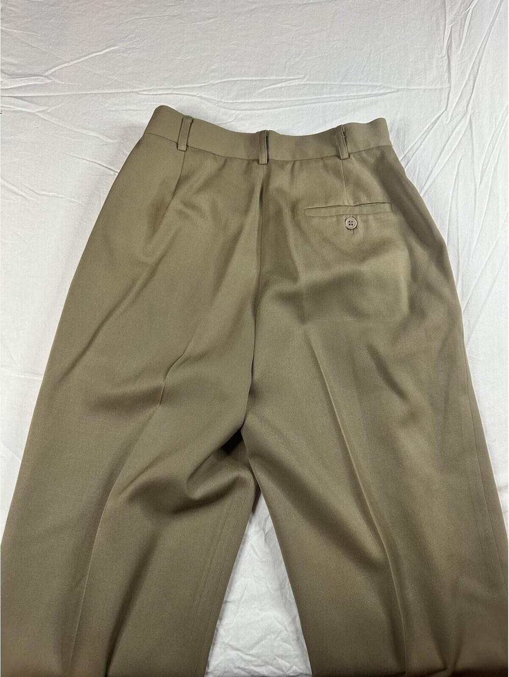 🤎✨Vintage Embassy Row Petites  Pure Wool Pleated Dress Pants Trousers khaki 6P - Picture 8 of 14